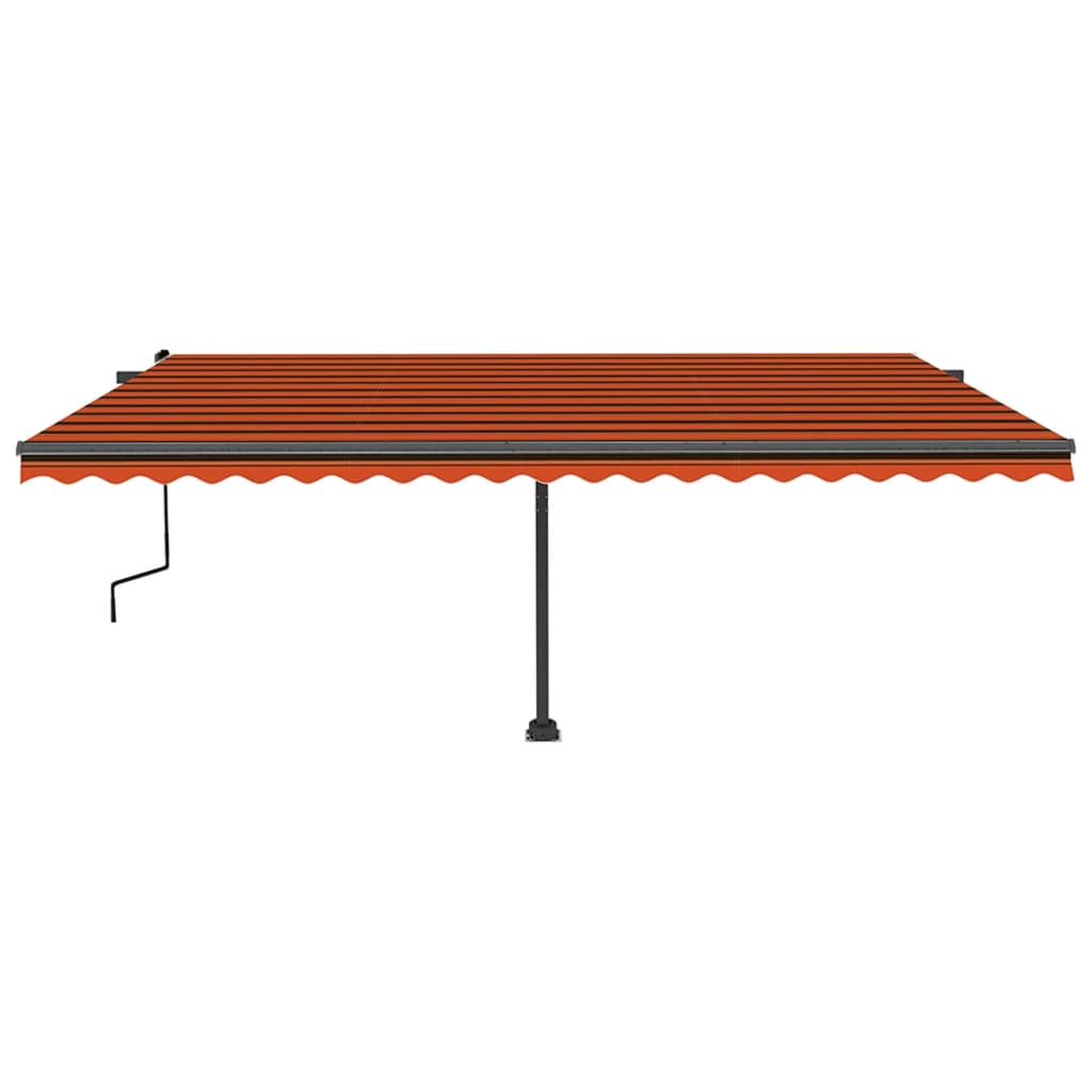 Toldo retrátil manual com luzes LED 500x350 cm laranja/castanho