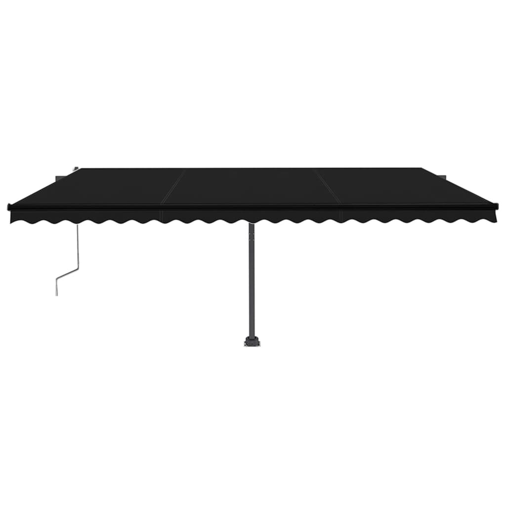 Toldo automático com LED e sensor de vento 500x350 cm antracite