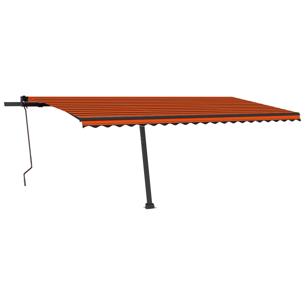 Toldo autom. LED e sensor de vento 500x350 cm laranja/castanho