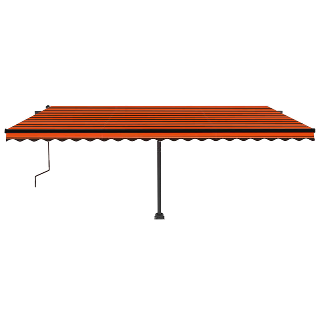 Toldo autom. LED e sensor de vento 500x350 cm laranja/castanho