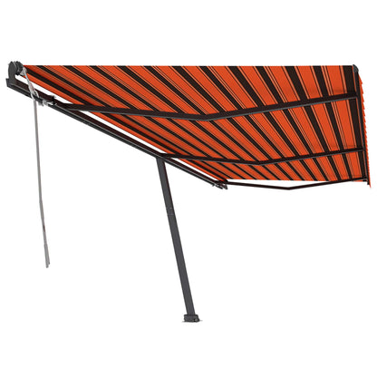 Toldo retrátil manual independente 600x350cm laranja e castanho