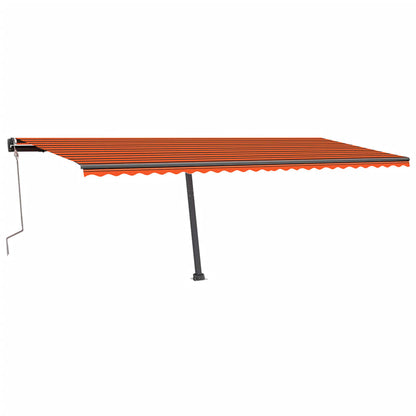 Toldo retrátil manual independente 600x350cm laranja e castanho