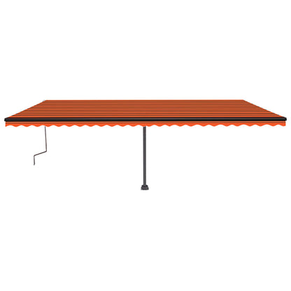 Toldo retrátil manual independente 600x350cm laranja e castanho