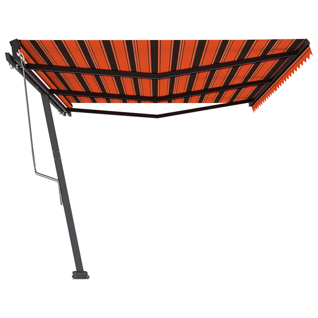 Toldo automático independente 600x350 cm laranja e castanho