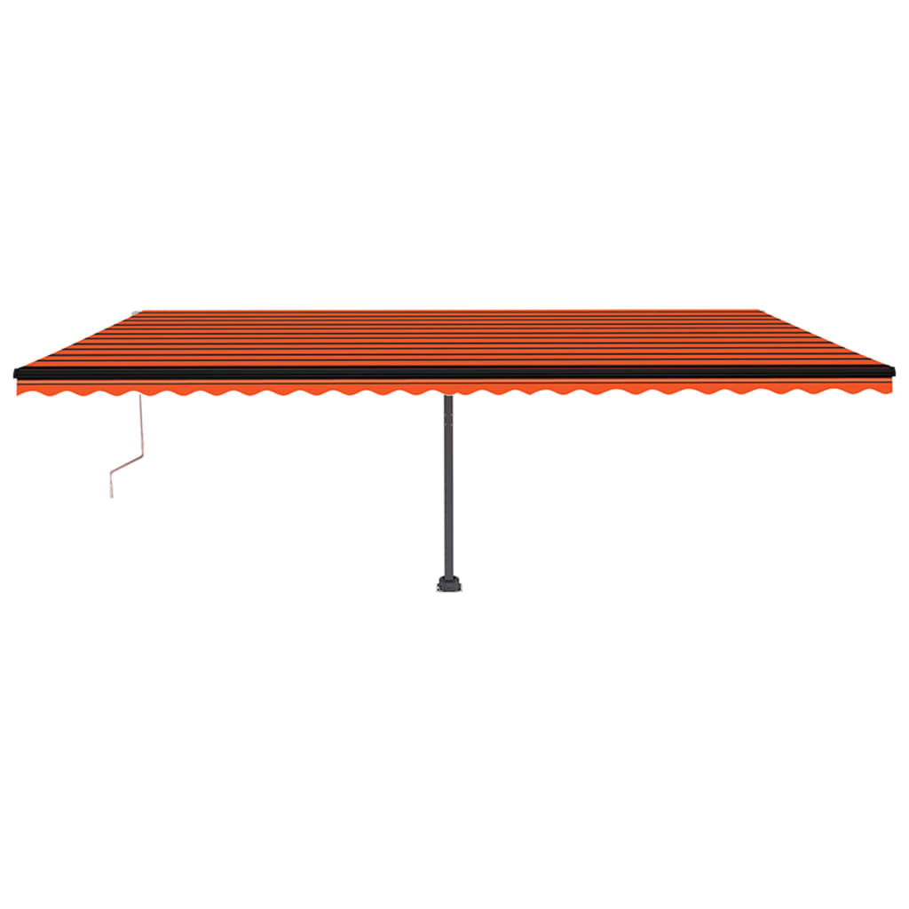 Toldo autom. LED e sensor de vento 600x350 cm laranja /castanho