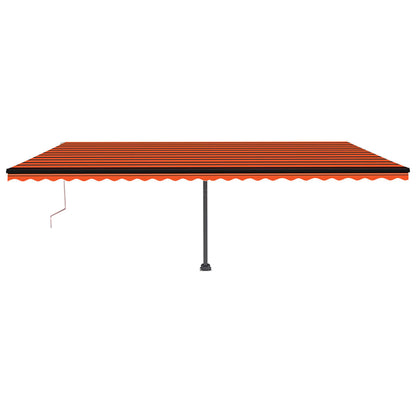 Toldo autom. LED e sensor de vento 600x350 cm laranja /castanho