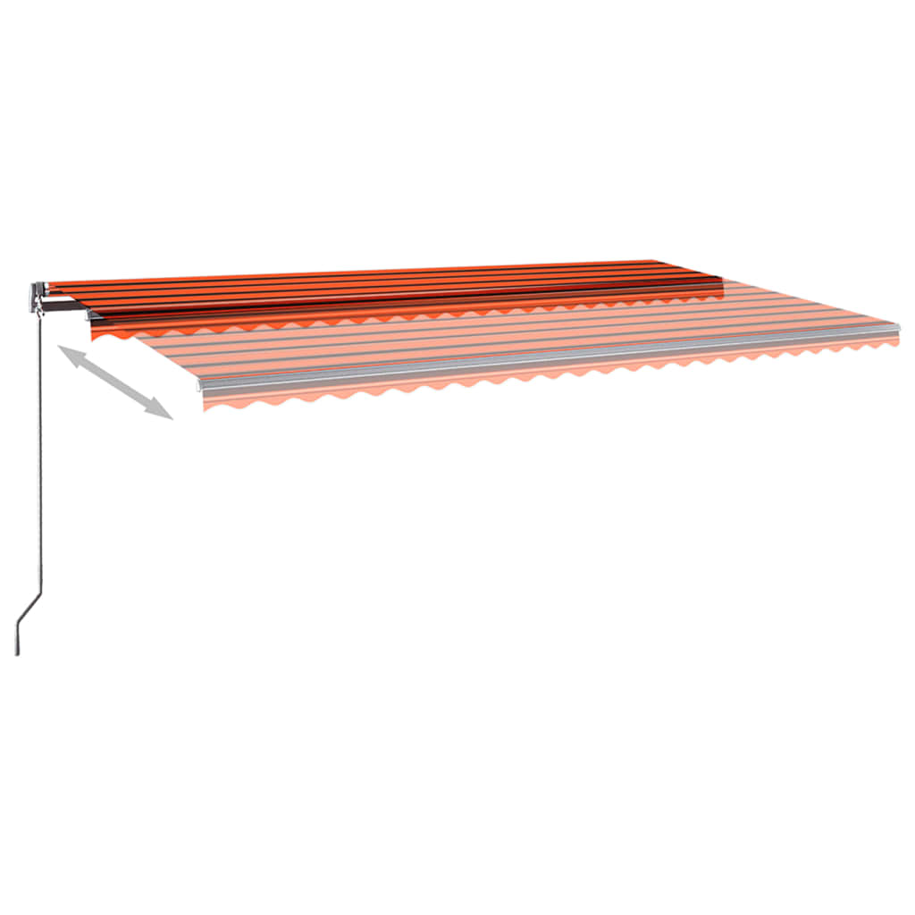 Toldo autom. LED e sensor de vento 600x350 cm laranja /castanho