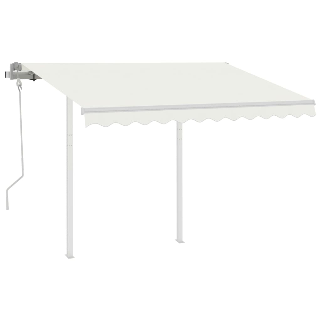 Toldo retrátil manual com postes 3x2,5 m cor creme