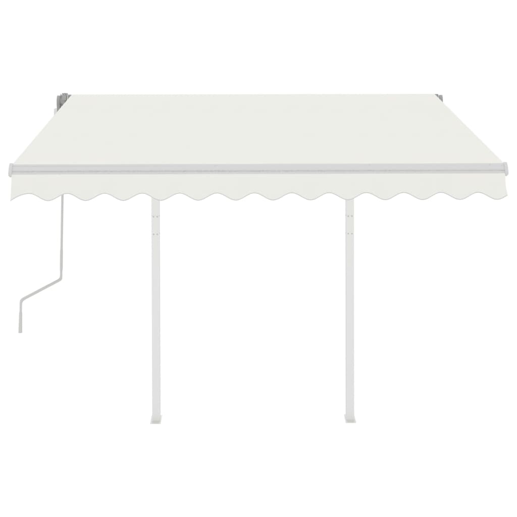 Toldo retrátil manual com postes 3x2,5 m cor creme