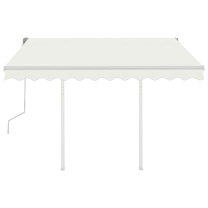 Toldo retrátil manual com postes 3x2,5 m cor creme