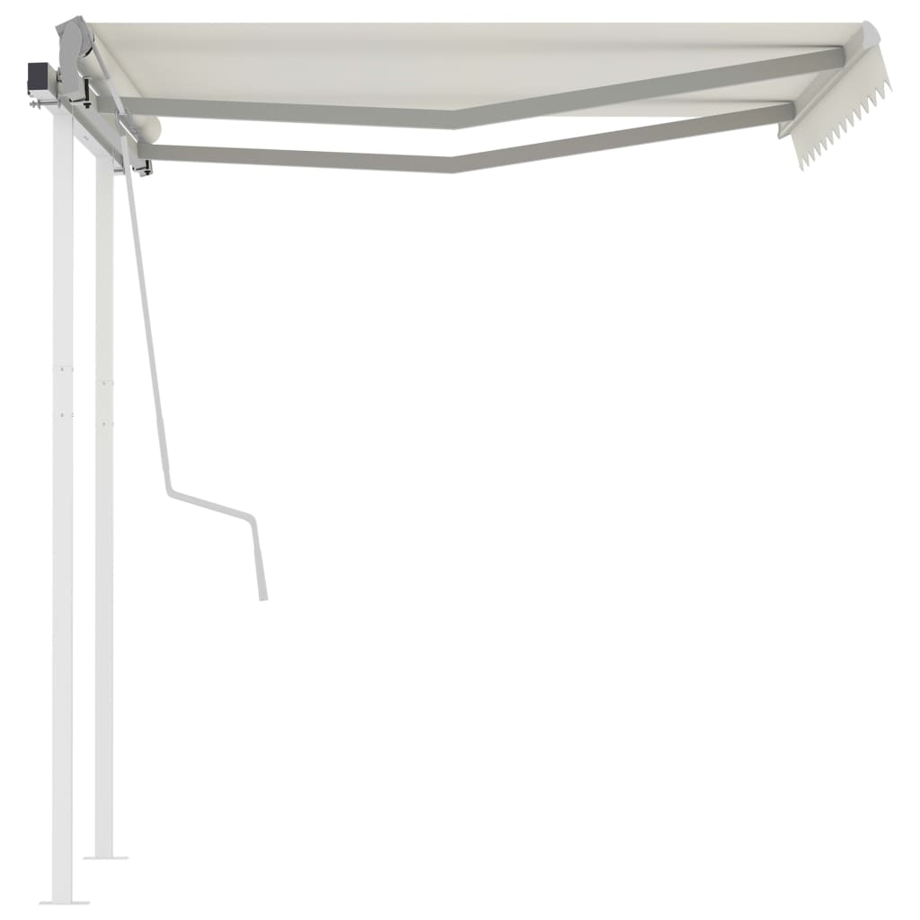 Toldo retrátil manual com postes 3x2,5 m cor creme