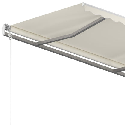 Toldo retrátil manual com postes 3x2,5 m cor creme