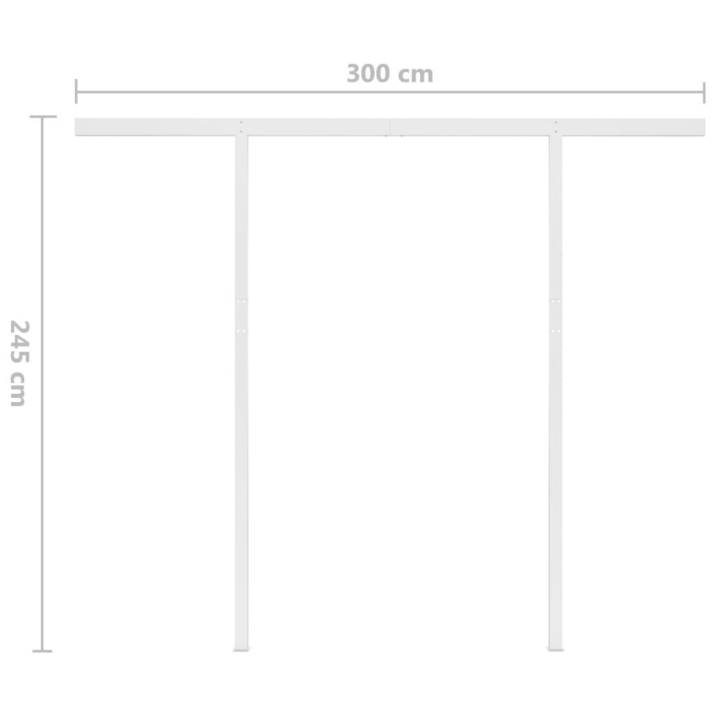 Toldo retrátil manual com postes 3x2,5 m amarelo e branco