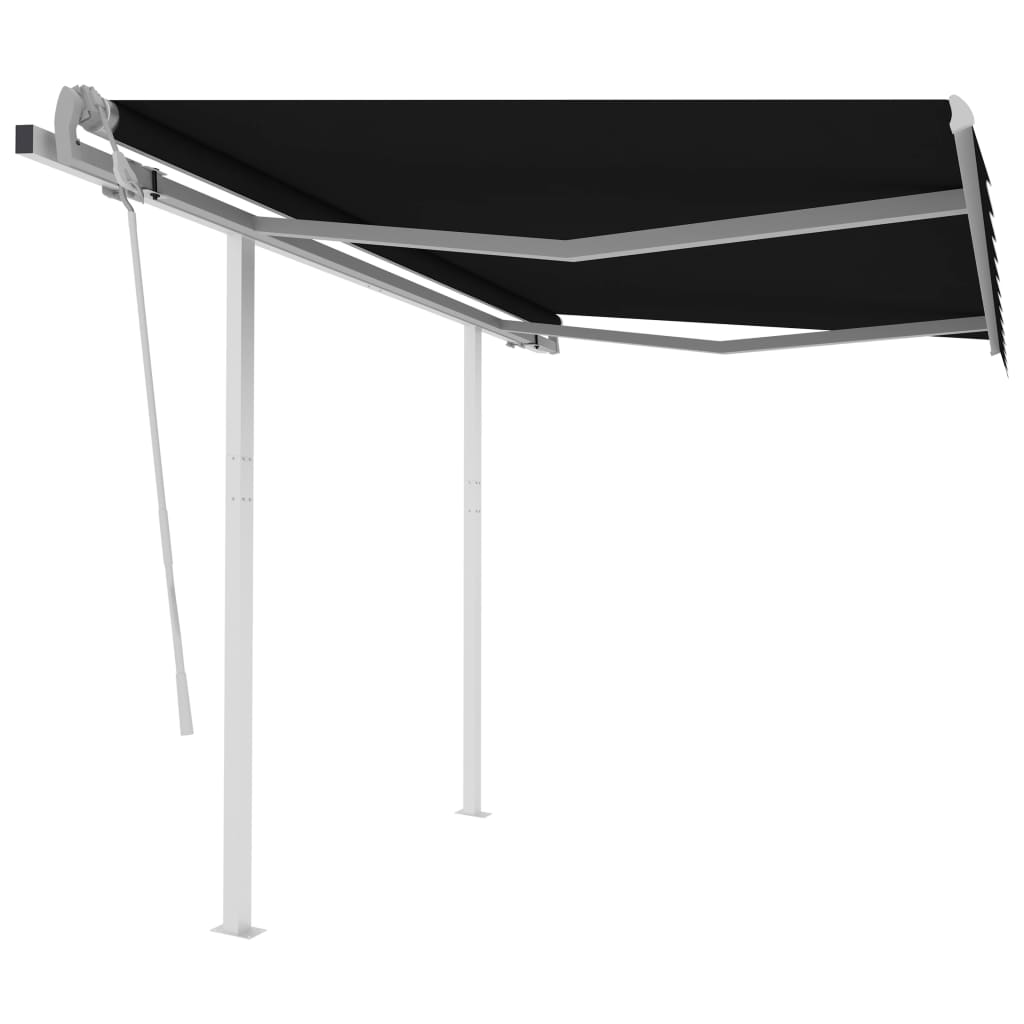 Toldo retrátil manual com postes 3x2,5 m antracite