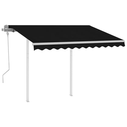 Toldo retrátil manual com postes 3x2,5 m antracite