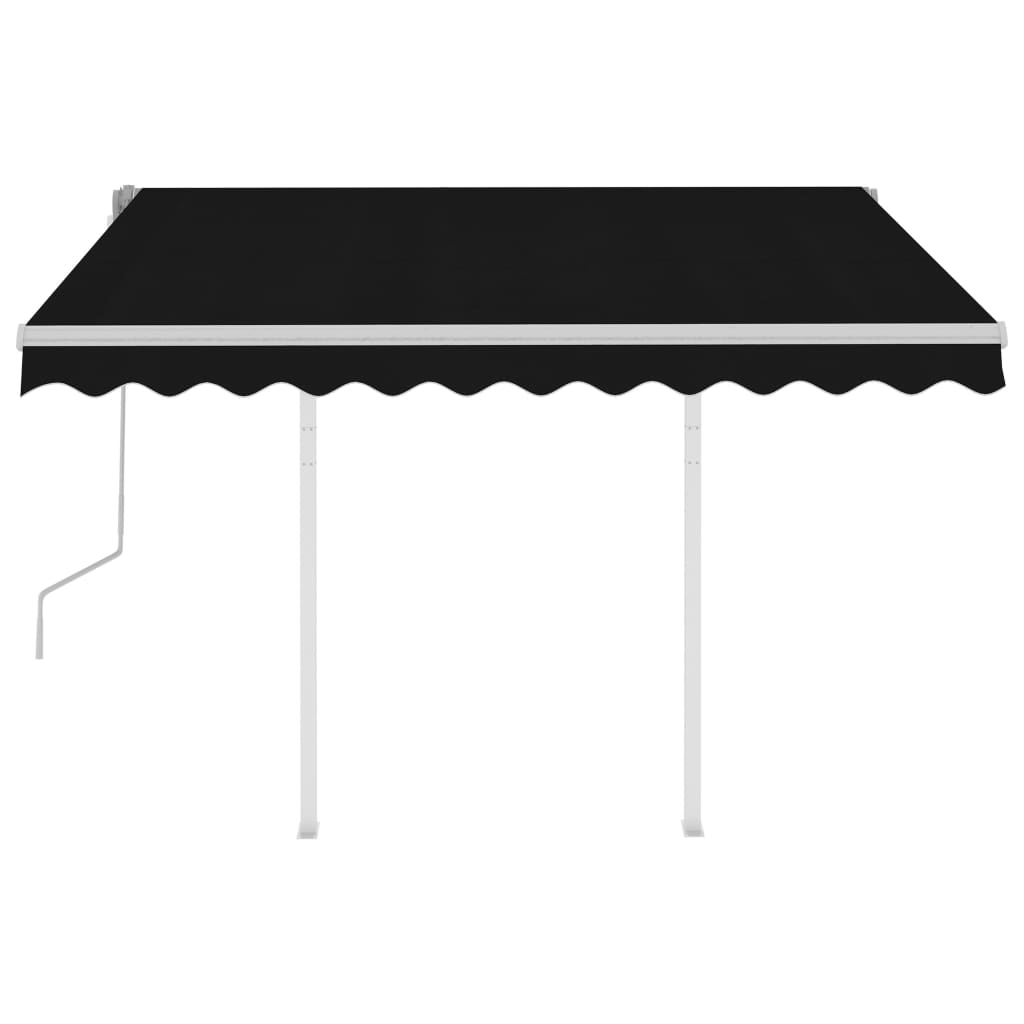 Toldo retrátil manual com postes 3x2,5 m antracite