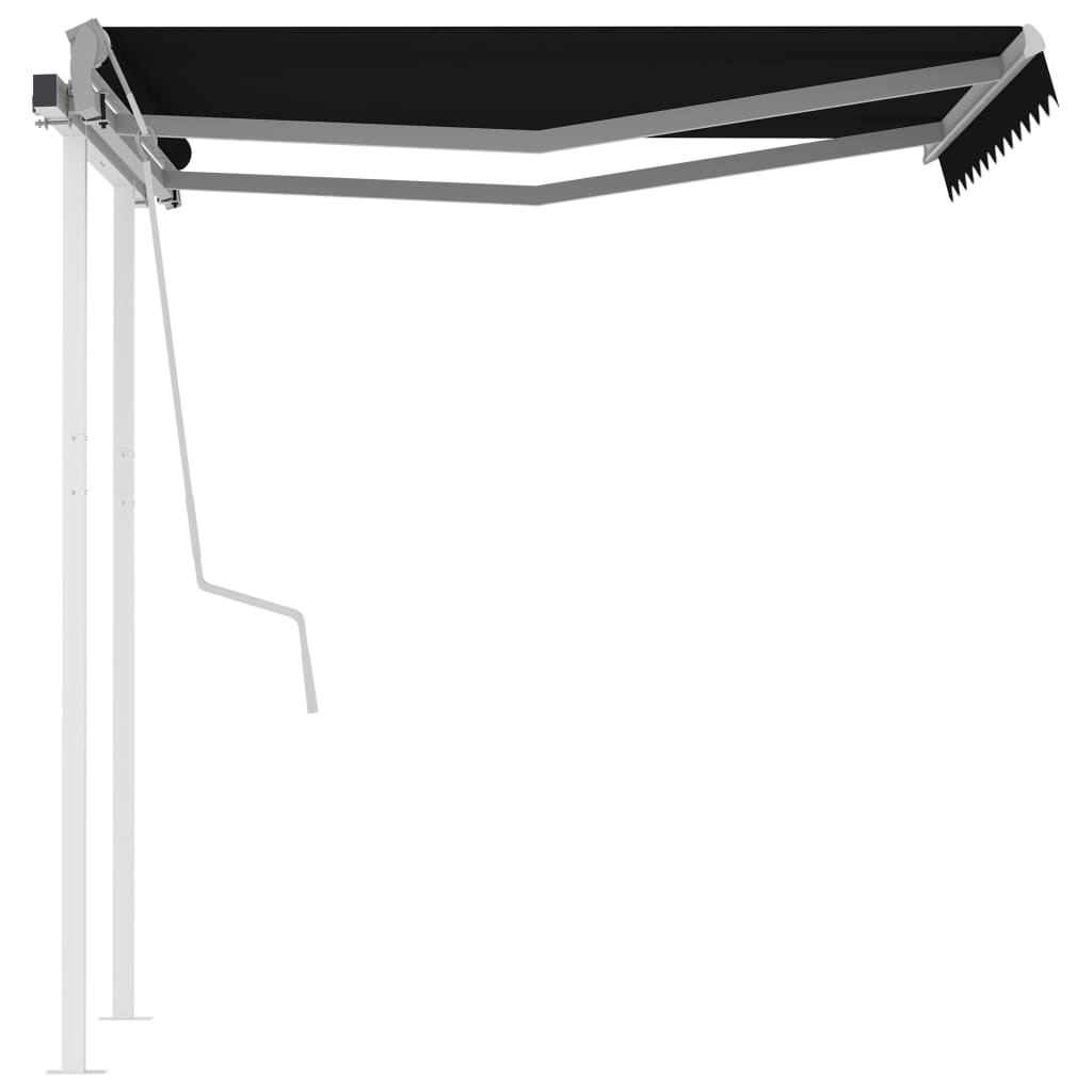 Toldo retrátil manual com postes 3x2,5 m antracite