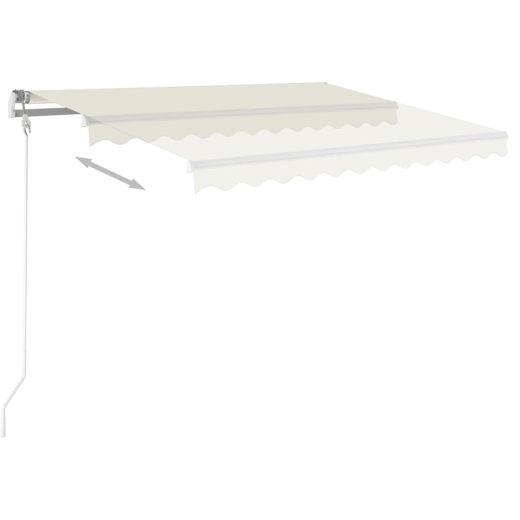 Toldo retrátil manual com LED 3x2,5 m cor creme