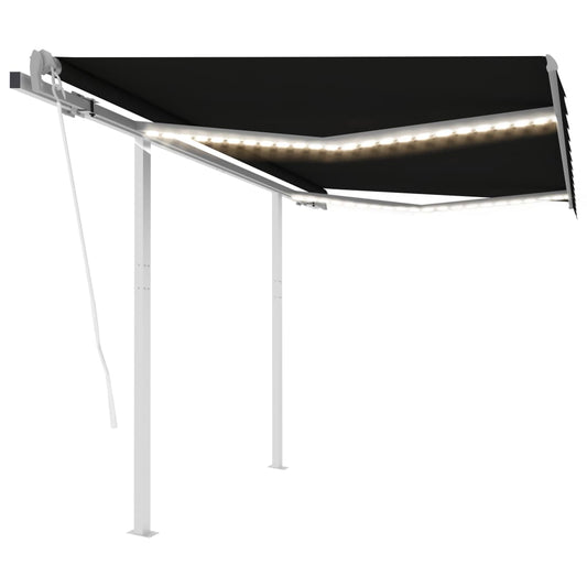 Toldo automático c/ LED e sensor de vento 3x2,5 m antracite