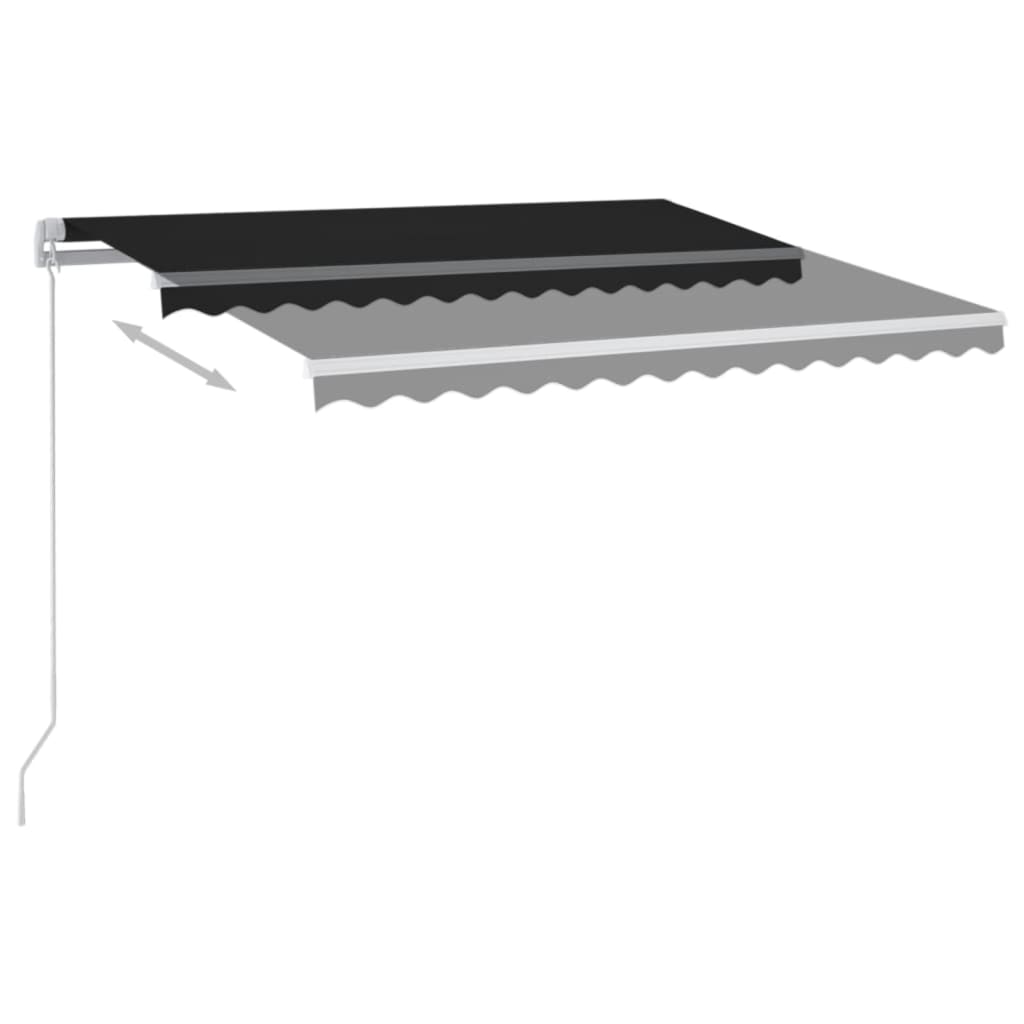 Toldo automático c/ LED e sensor de vento 3x2,5 m antracite