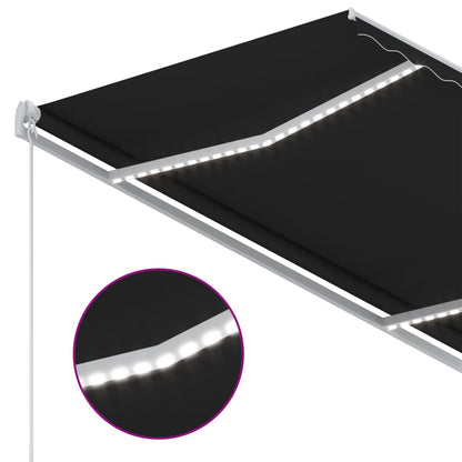 Toldo automático c/ LED e sensor de vento 3x2,5 m antracite