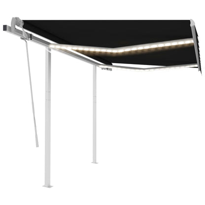 Toldo retrátil manual com LED 3,5x2,5 m antracite