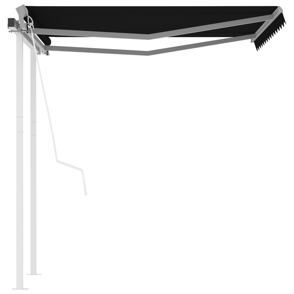 Toldo retrátil automático com postes 3,5x2,5 m antracite