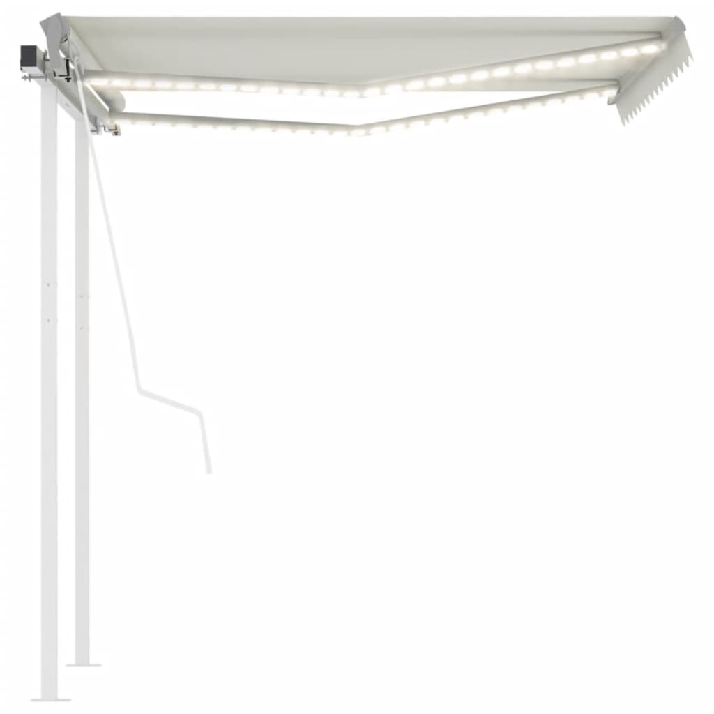 Toldo automático LED e sensor de vento 3,5x2,5 m cor creme