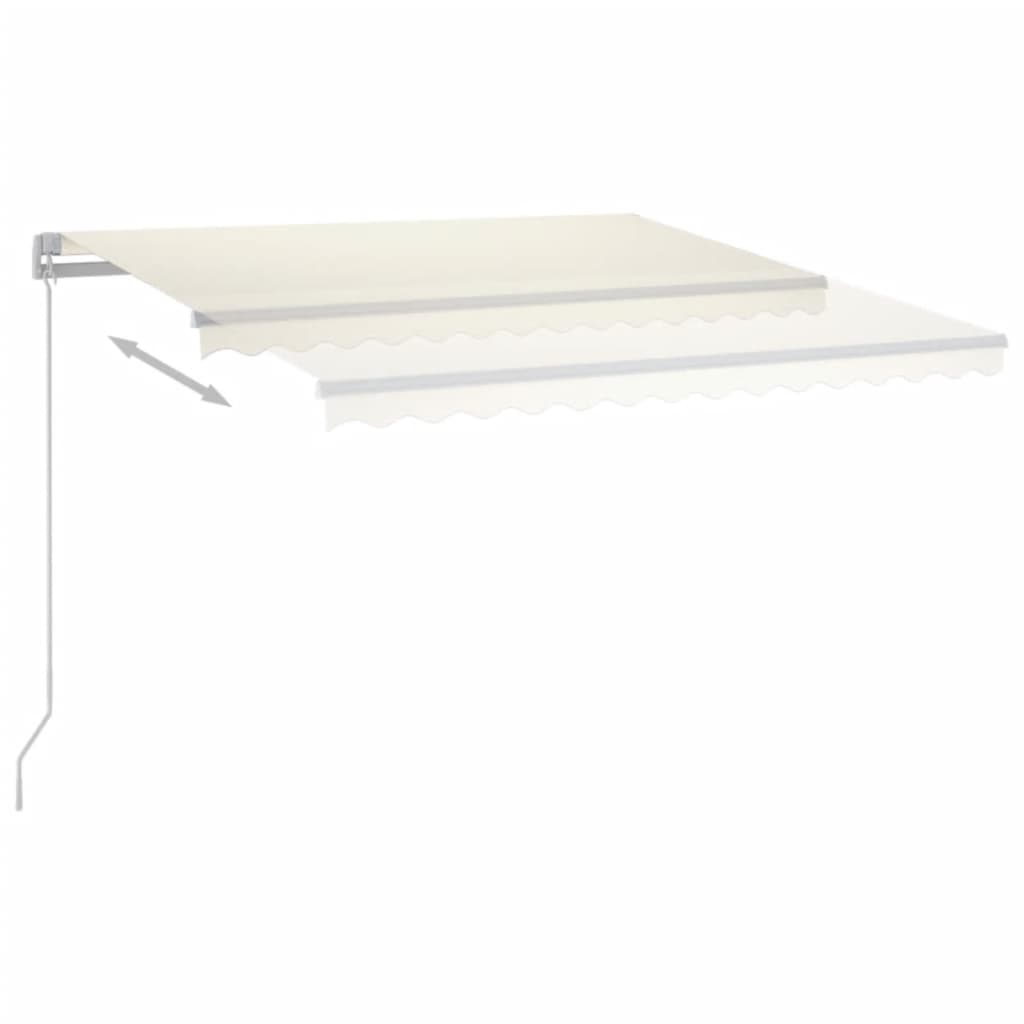 Toldo automático LED e sensor de vento 3,5x2,5 m cor creme