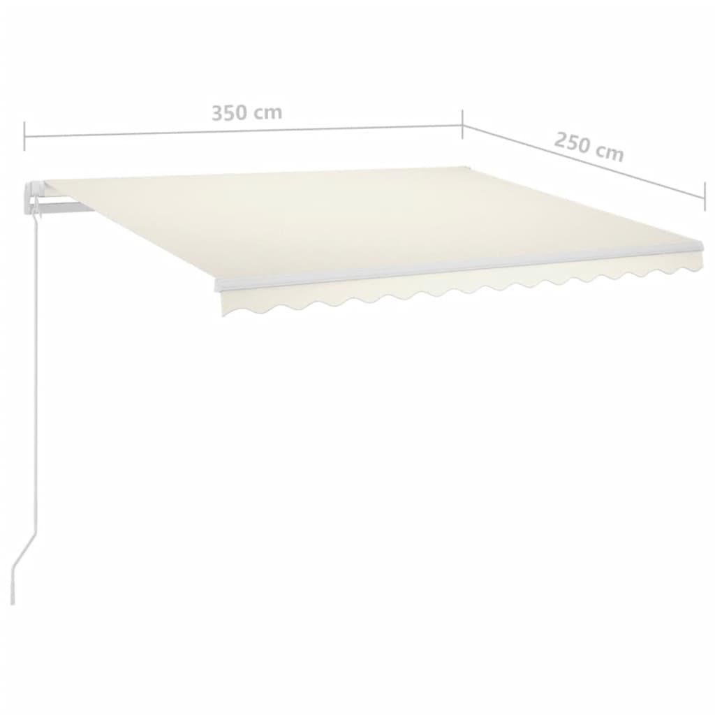 Toldo automático LED e sensor de vento 3,5x2,5 m cor creme