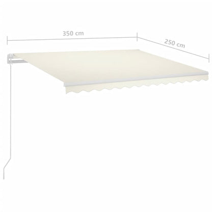 Toldo automático LED e sensor de vento 3,5x2,5 m cor creme