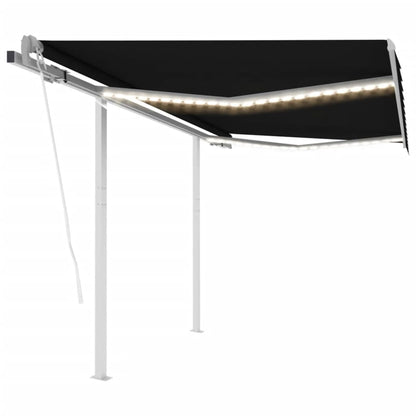 Toldo automático LED e sensor de vento 3,5x2,5 m antracite