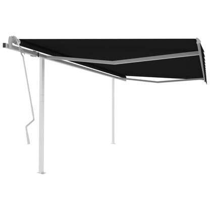 Toldo retrátil manual com postes 4x3 m antracite