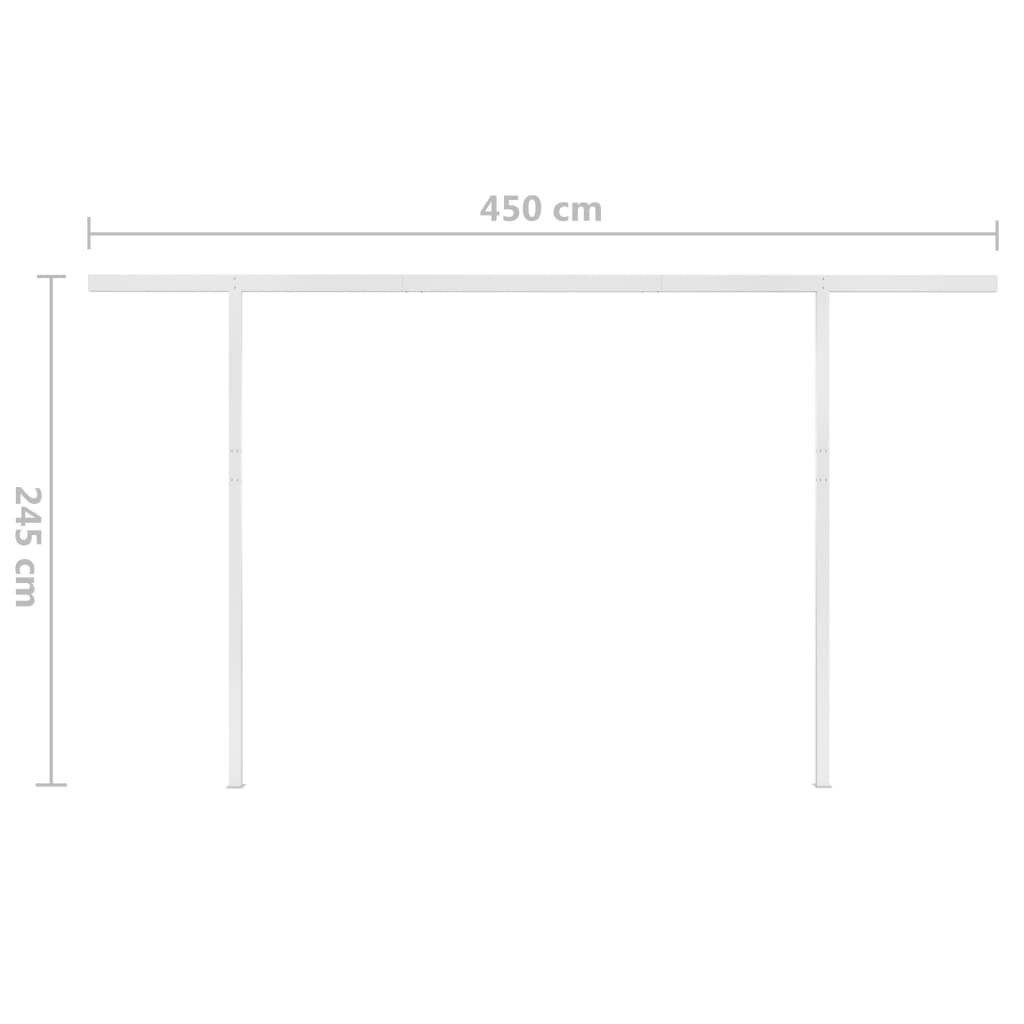 Toldo retrátil manual com luzes LED 4x3 m amarelo e branco