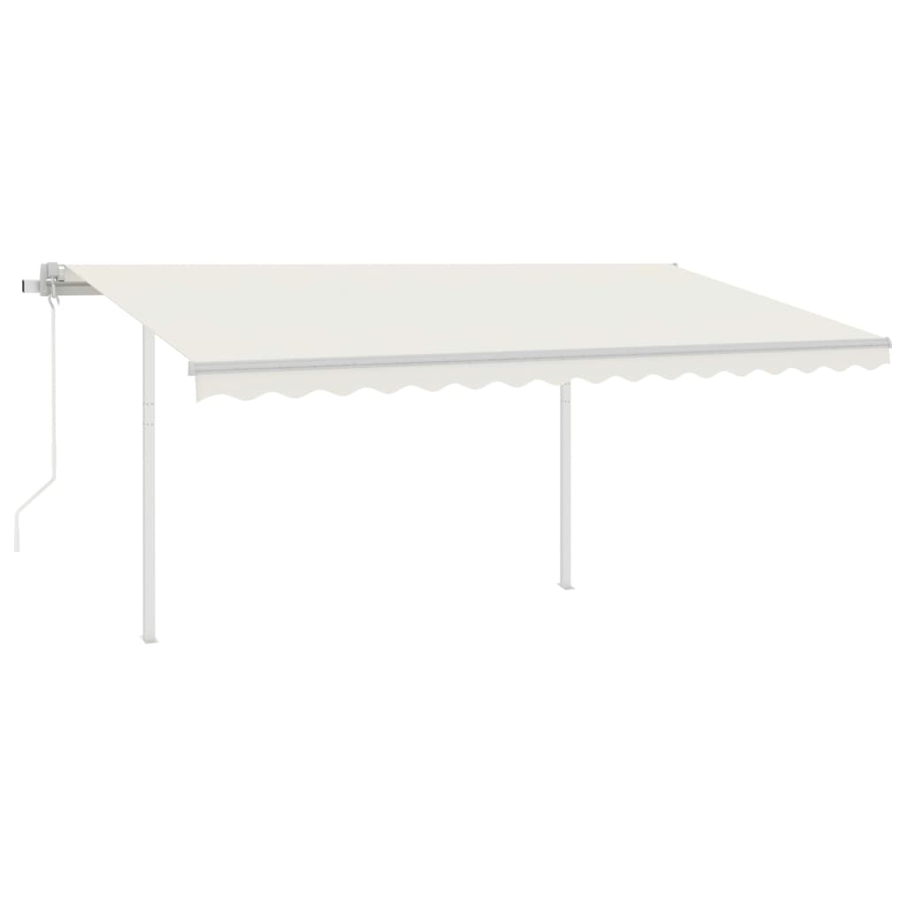 Toldo retrátil automático com postes 4x3 m cor creme