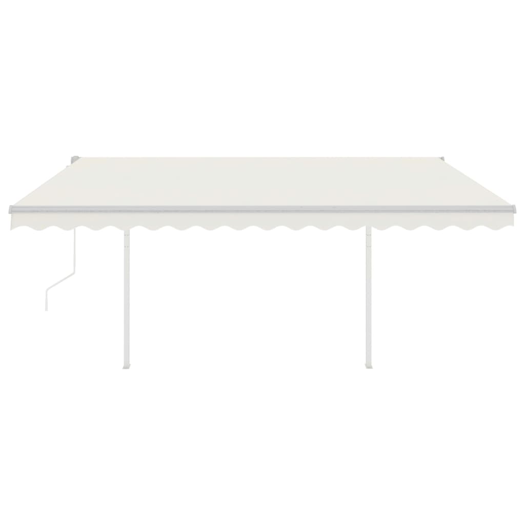 Toldo retrátil automático com postes 4x3 m cor creme