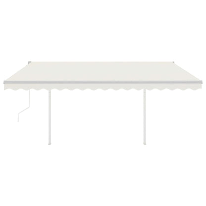 Toldo retrátil automático com postes 4x3 m cor creme