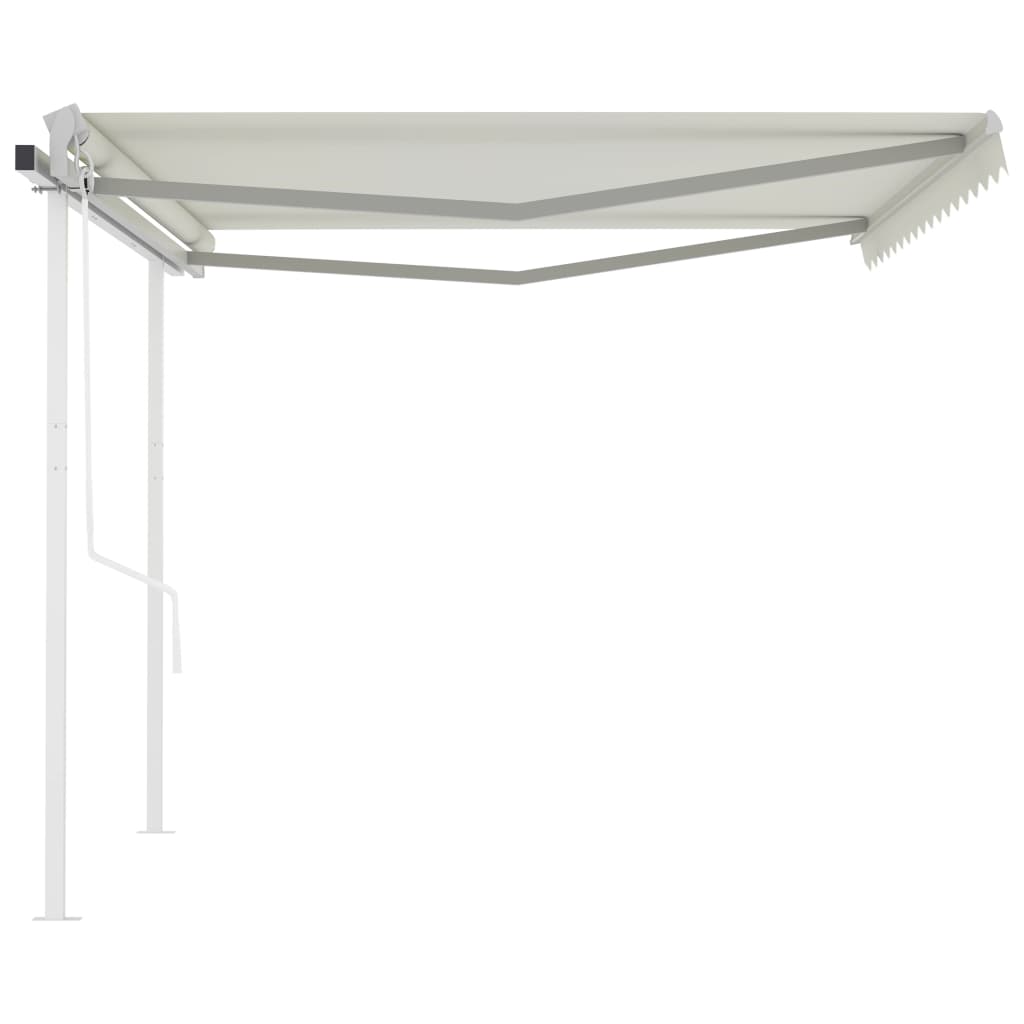 Toldo retrátil automático com postes 4x3 m cor creme