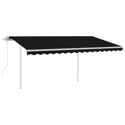 Toldo retrátil automático com postes 4x3 m antracite