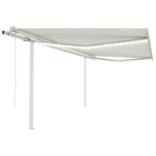 Toldo automático com LED e sensor de vento 4x3 m cor creme