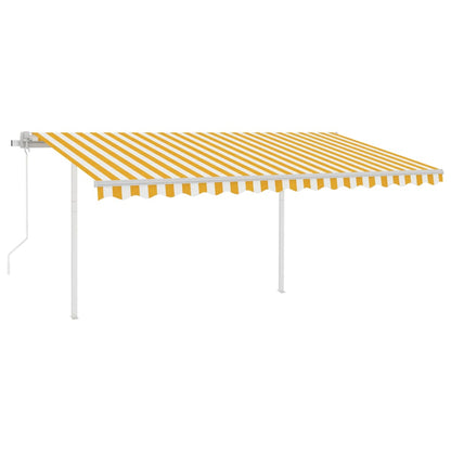 Toldo automático c/ LED e sensor de vento 4x3 m amarelo/branco