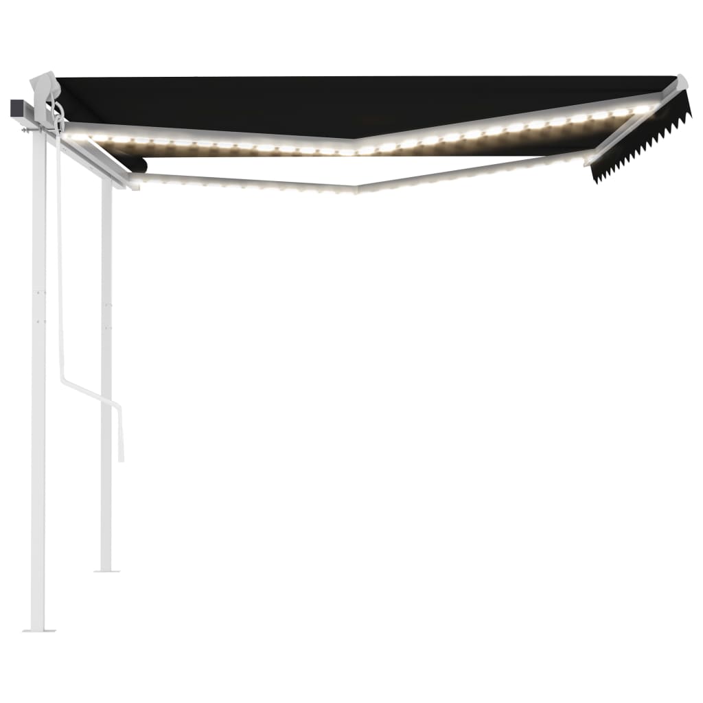 Toldo automático c/ LED e sensor de vento 4x3 m antracite