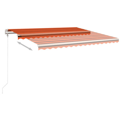 Toldo retrátil manual com postes 4,5x3 m laranja e castanho