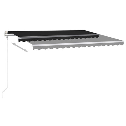 Toldo retrátil manual com luzes LED 4,5x3 m antracite