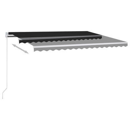 Toldo automático com LED e sensor de vento 4,5x3 m antracite