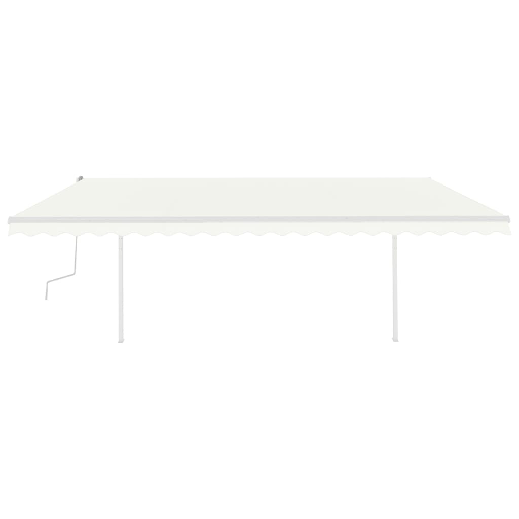 Toldo retrátil manual com postes 5x3 m cor creme