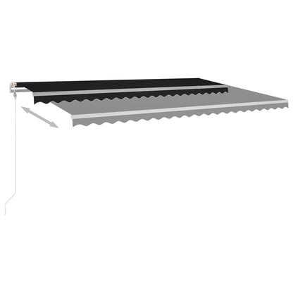 Toldo retrátil manual com luzes LED 5x3 m antracite