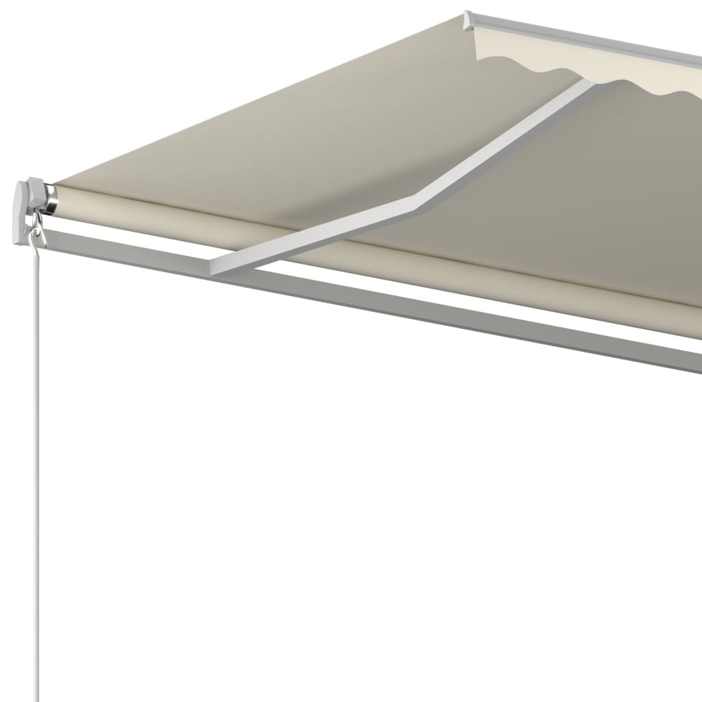 Toldo retrátil automático com postes 5x3 m cor creme