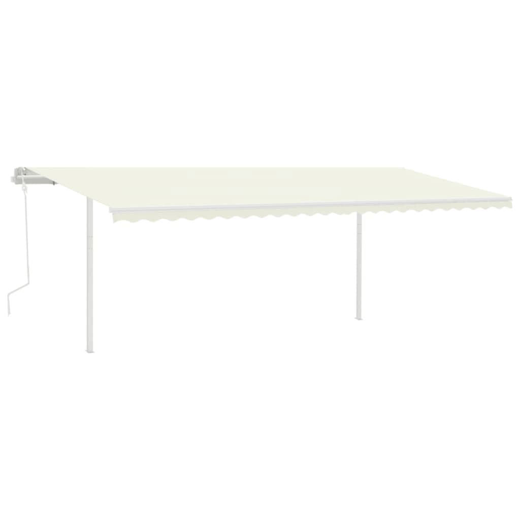 Toldo retrátil manual com LED 6x3 m cor creme