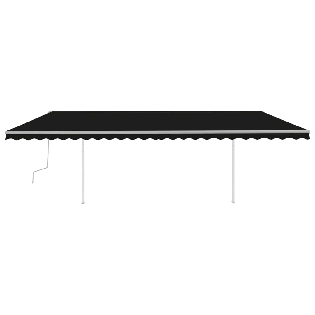 Toldo retrátil manual com LED 6x3 m antracite